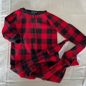 ❌24m Red and Black Plaid Flannel Onesie
